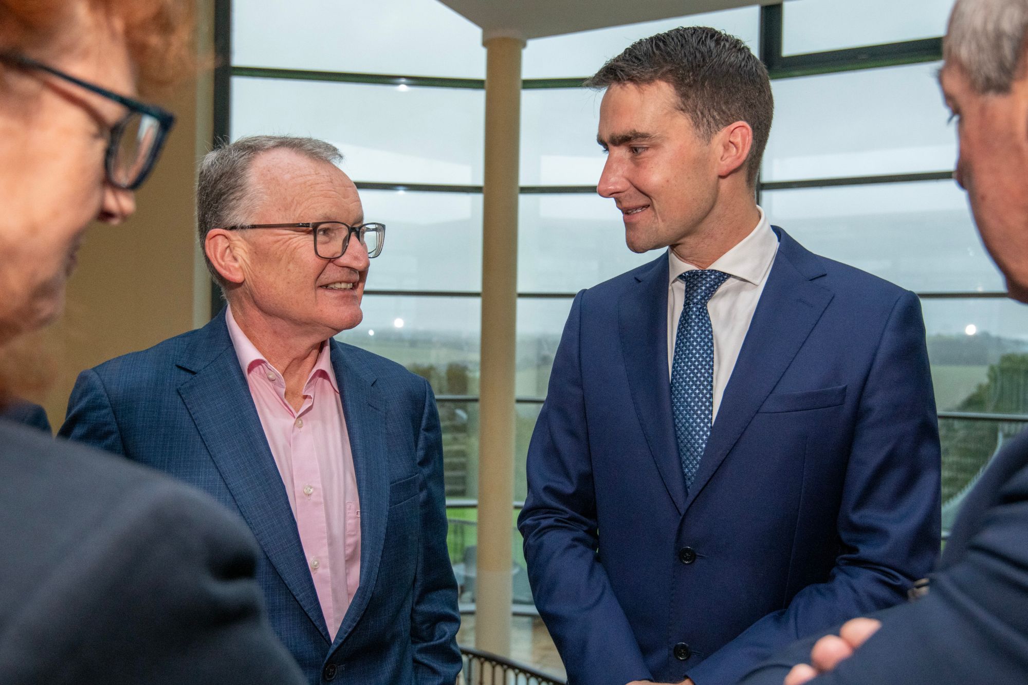Two guests in conversation at the Kinsale Hotel & Spa