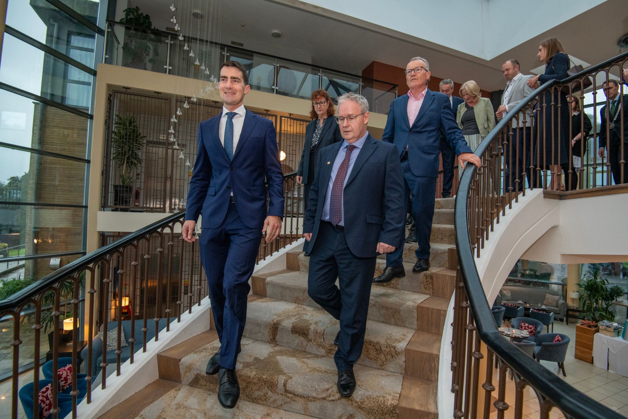 Guests making their way down the staircase at the Kinsale Hotel & Spa