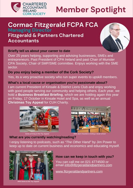 Chartered Accountants Ireland Cork Society April Newsletter